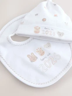 Wit - Baby pyjama en muts set (0-12mnd)