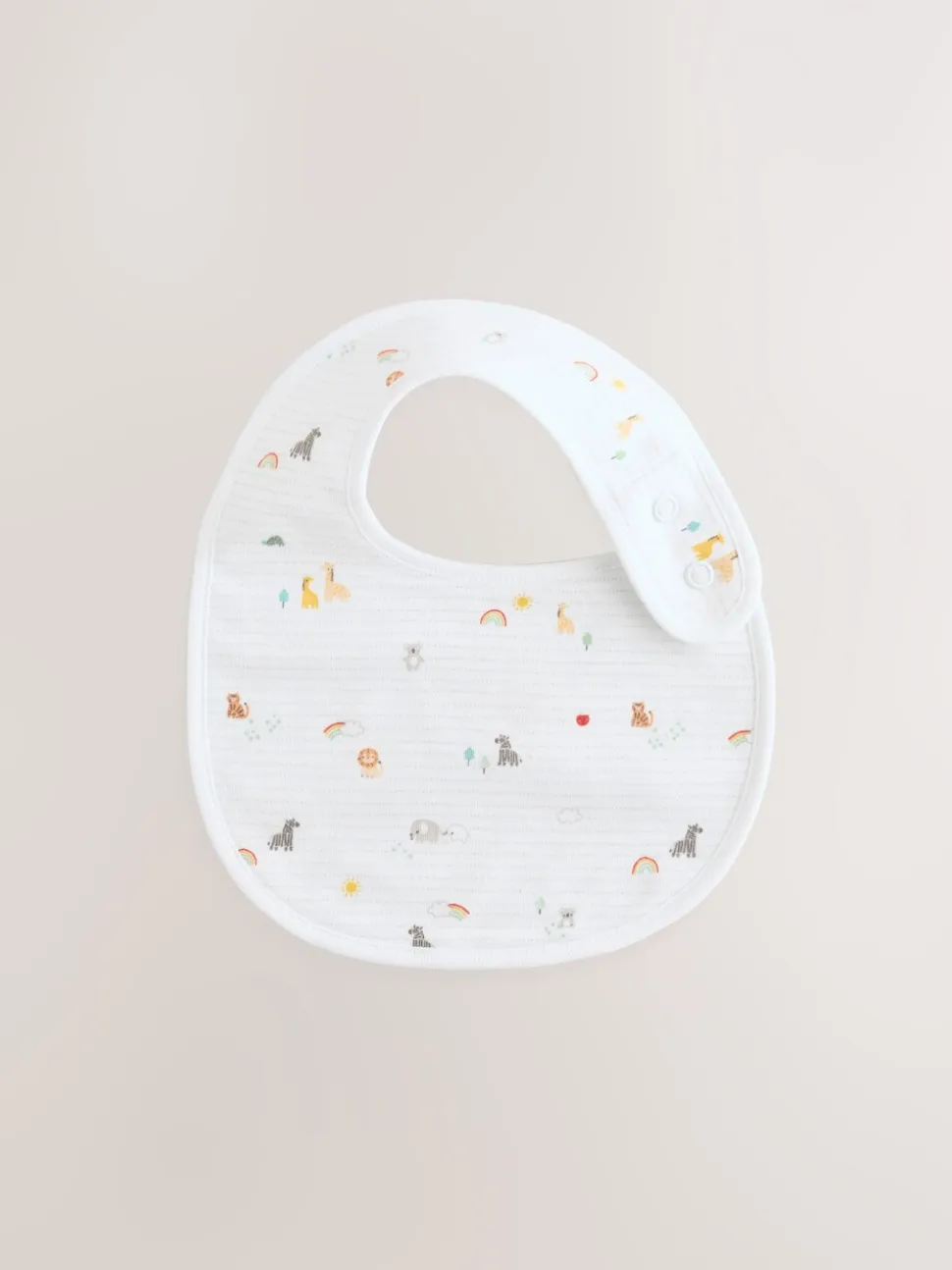 Wit - Babyslabbetjes met dierenprint 5 stuks