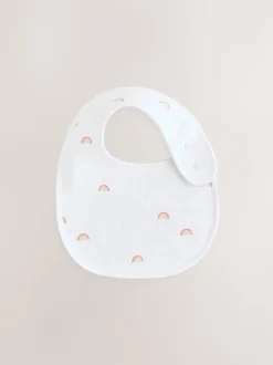 Wit - Babyslabbetjes met dierenprint 5 stuks