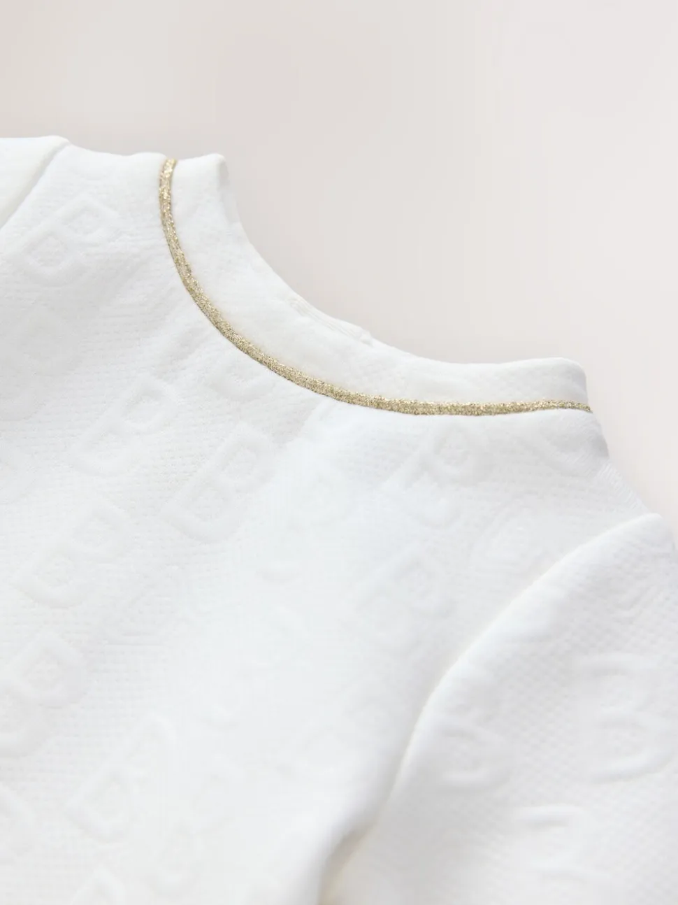 Wit - Baker by Ted Baker Jacquard jurk met reliëf en mesh zoom
