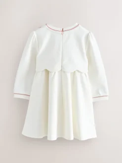 Wit - Baker by Ted Baker Ponte-jurk met gegolfde rand