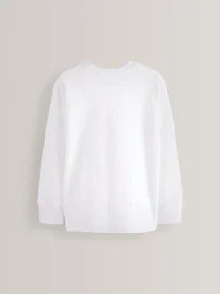 Wit - Behaaglijk T-shirt met lange mouwen (3-16 jr)