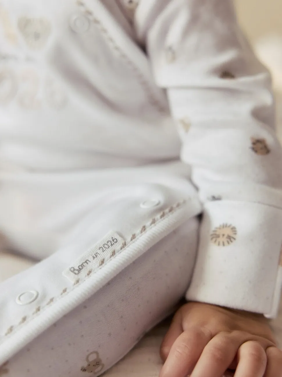 Wit - Born in 2026 baby pyjama en muts set (0 - 9 mnd)