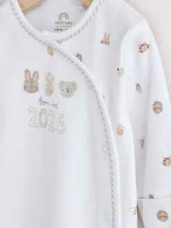Wit - Born in 2026 baby pyjama en muts set (0 - 9 mnd)