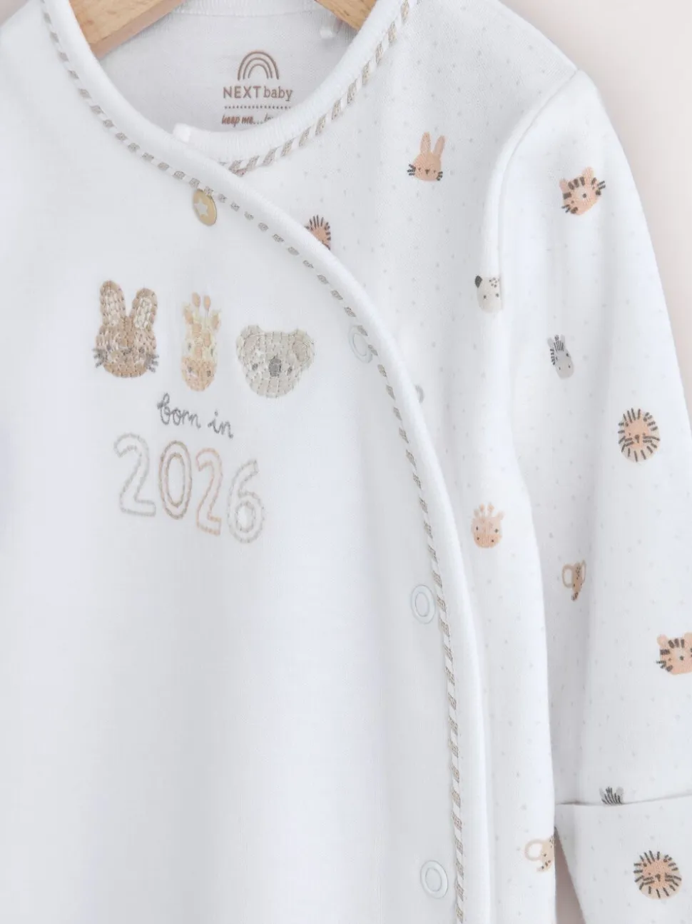 Wit - Born in 2026 baby pyjama en muts set (0 - 9 mnd)