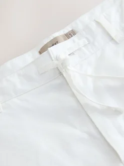 Wit - Broek van linnenmix