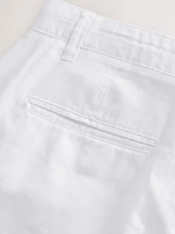 Wit - Broek van linnenmix