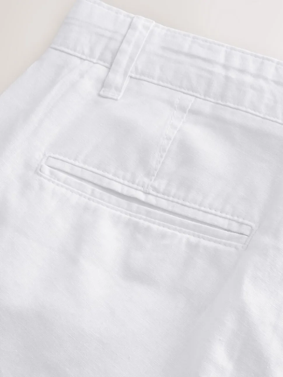 Wit - Broek van linnenmix