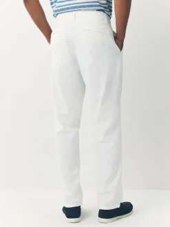 Wit - Broek van linnenmix