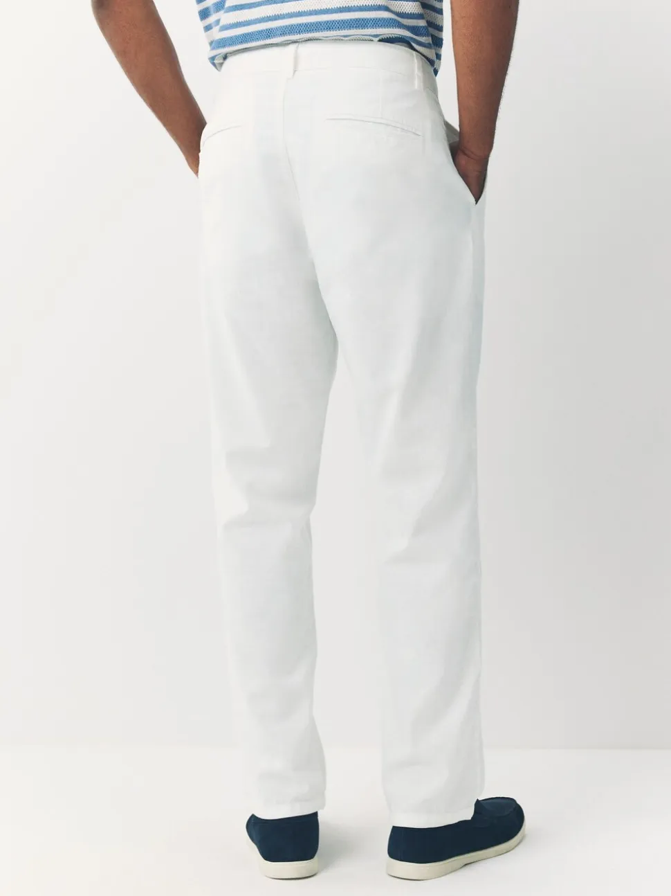 Wit - Broek van linnenmix