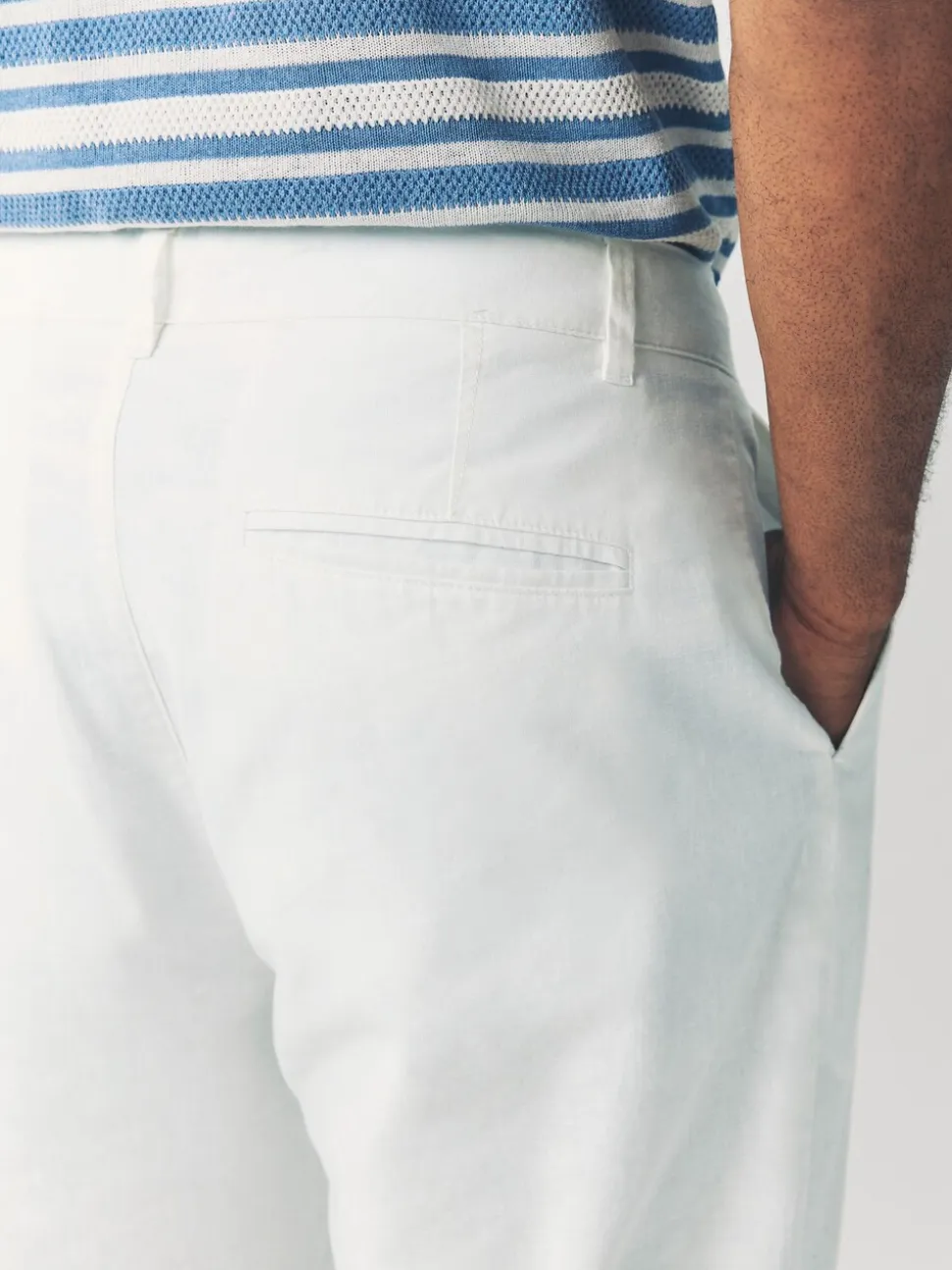 Wit - Broek van linnenmix