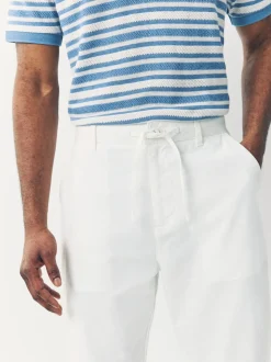 Wit - Broek van linnenmix