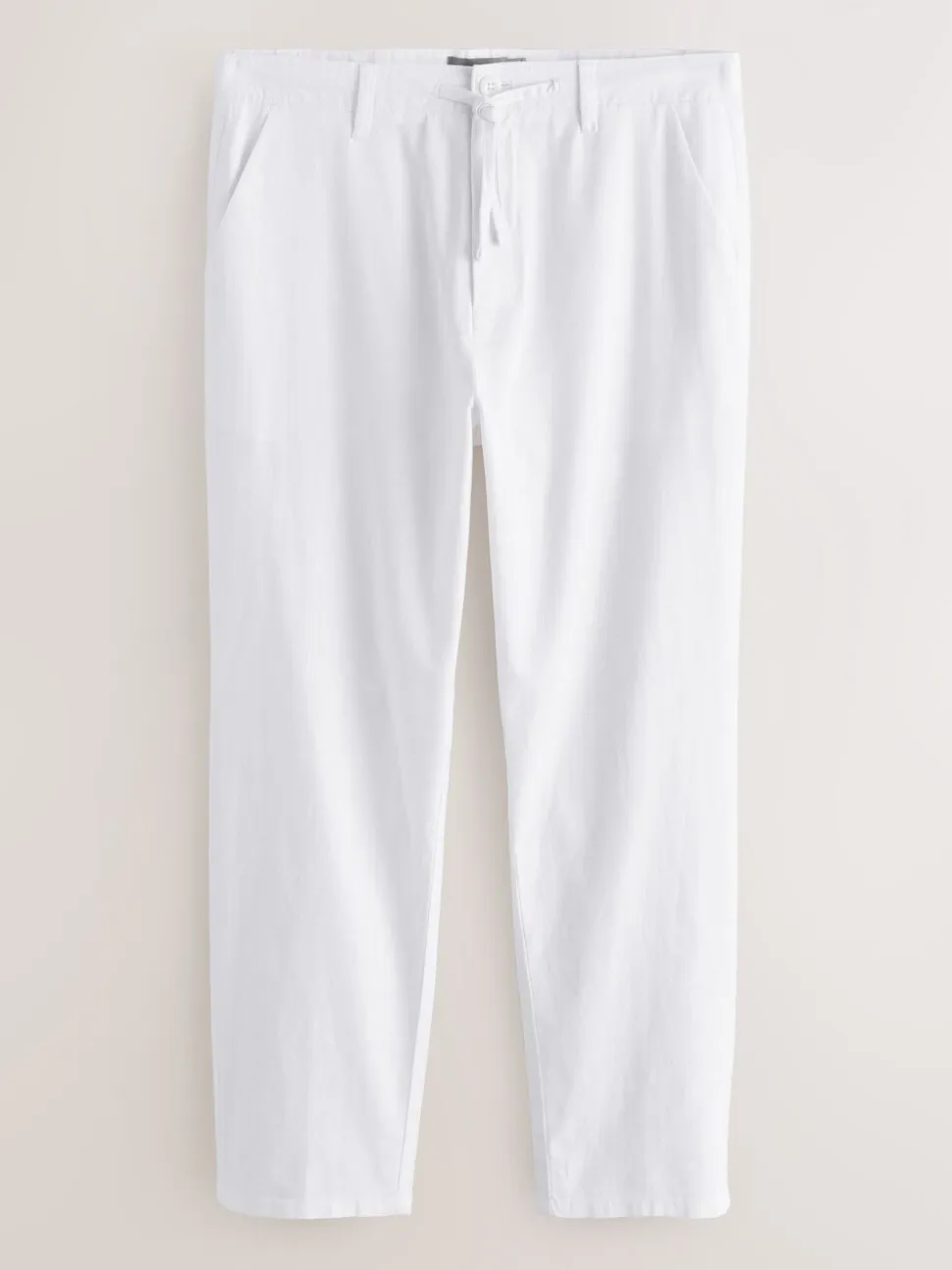 Wit - Broek van linnenmix