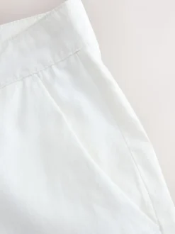 Wit - Broek van linnenmix