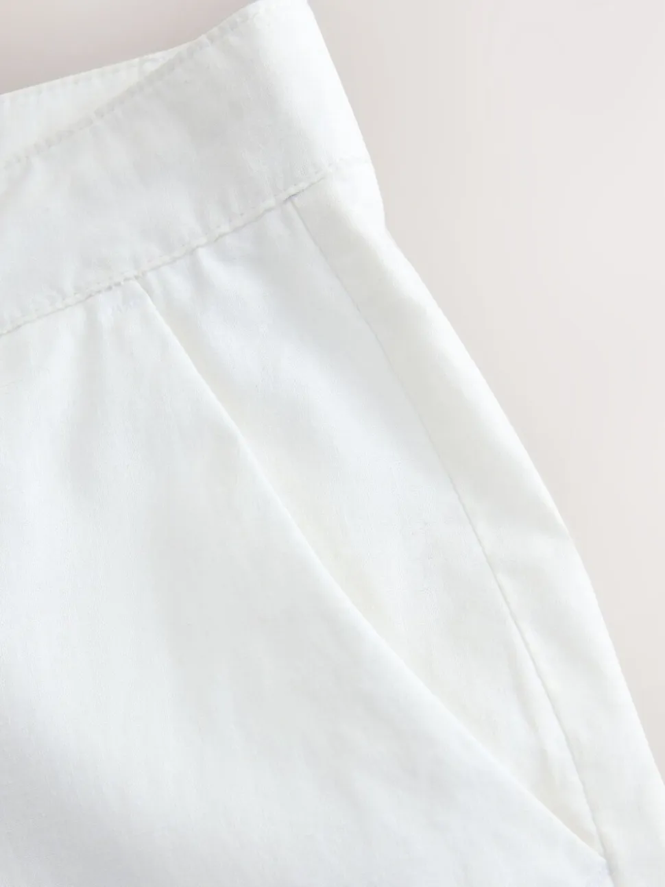 Wit - Broek van linnenmix