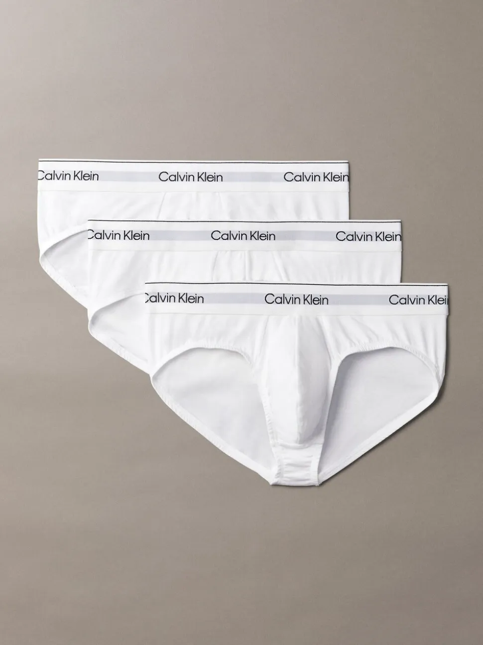 Wit - Calvin Klein 3 Pack Briefs - Icon Cotton Stretch