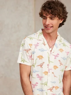 Wit - Chelsea Peers Dinosaur Print Long Pyjama Set