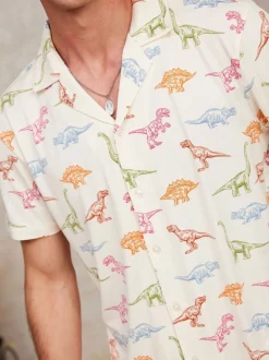 Wit - Chelsea Peers Dinosaur Print Long Pyjama Set