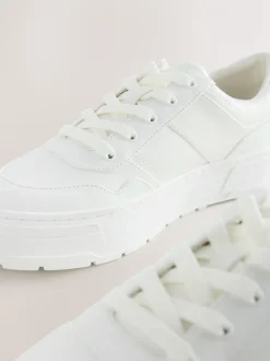 Wit - Cleat Chunky sneakers met vetersluiting