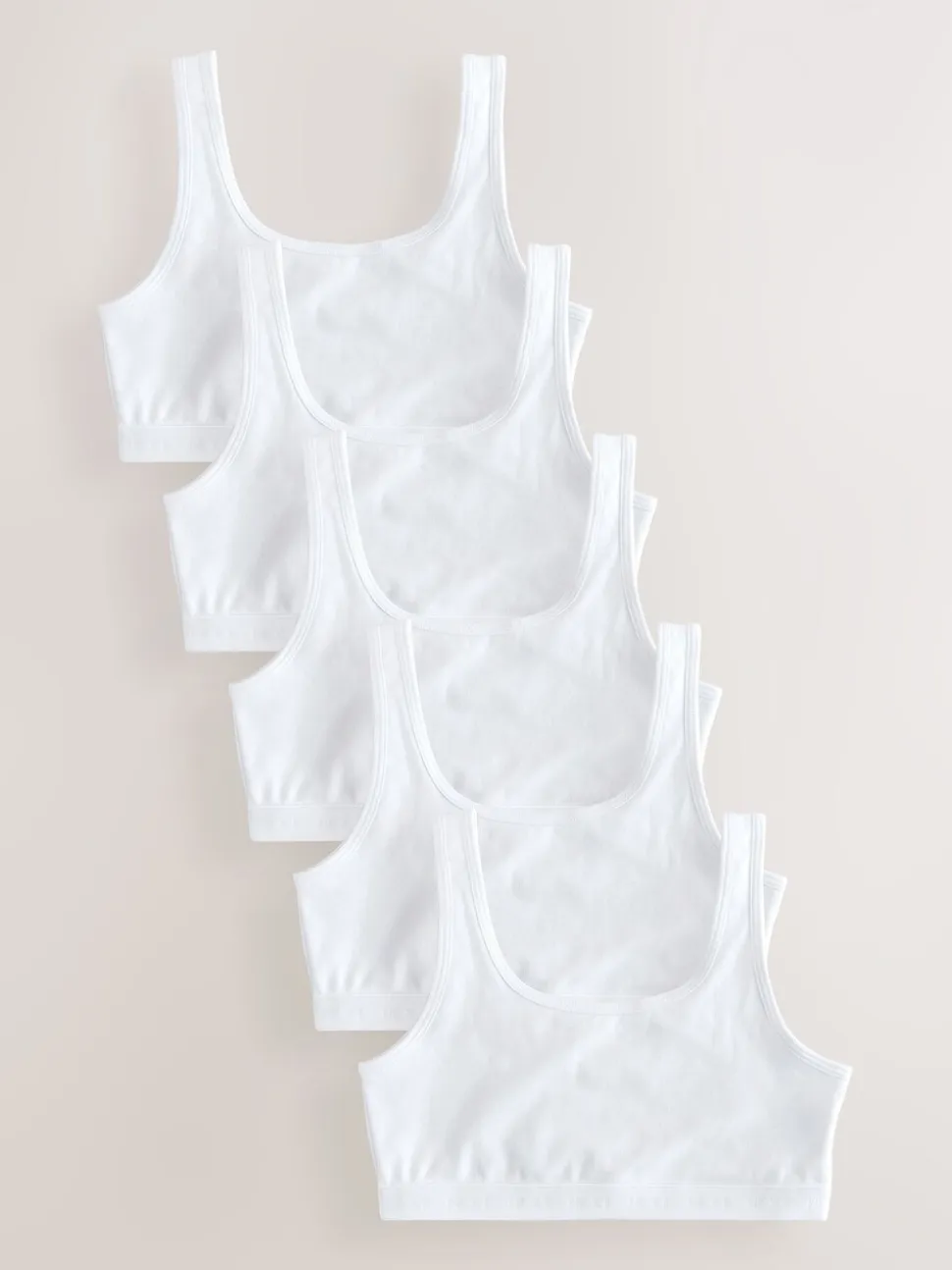 Wit - Crop top met ronde hals (5-16jr)