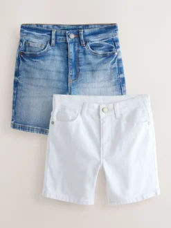 Wit - Denim short (3-16 jr)