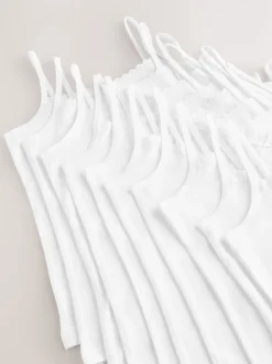 Wit - Elastische cami-hemdjes met bandjes (1,5-16jr)