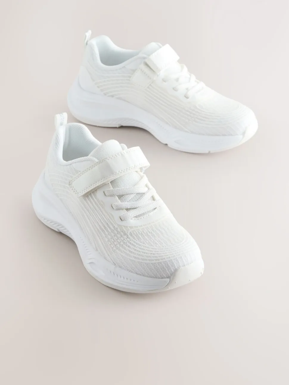 Wit - Elastische sneakers met veters