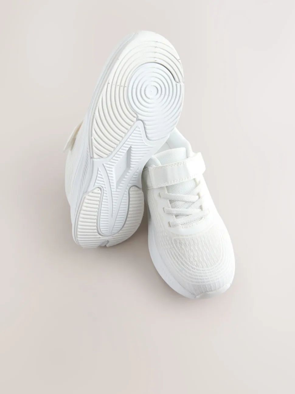Wit - Elastische sneakers met veters
