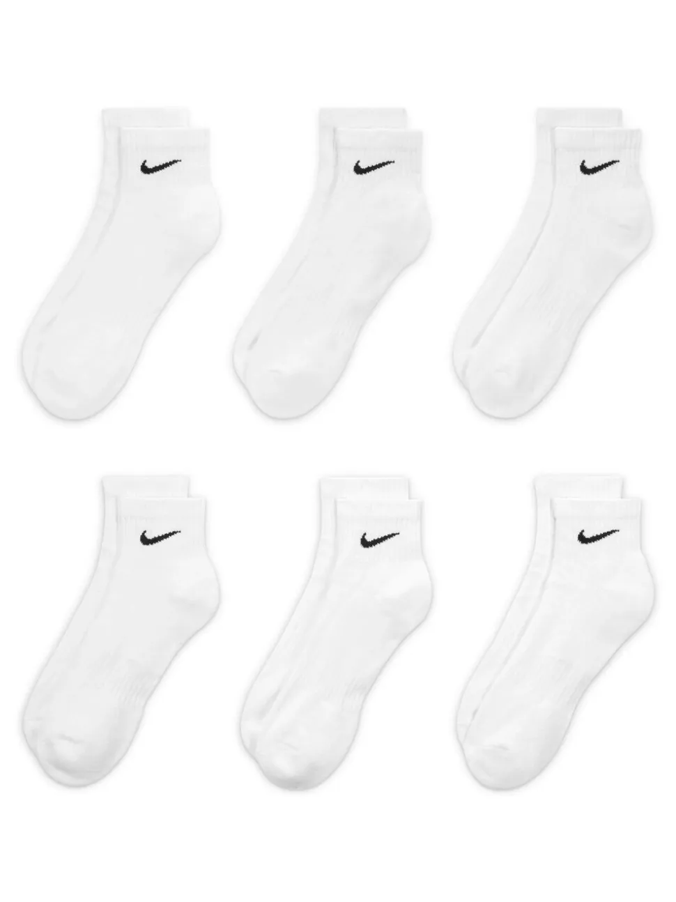 Wit - Enkel - Nike - 6 Paar verzachte sokken voor alle dagen