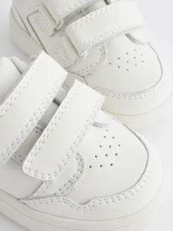 Wit - First Walker babyschoentjes van leer met klittenbandsluiting