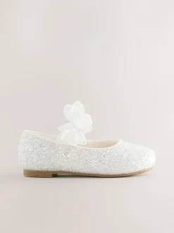Wit - Glitter vlinderbandjes gelegenheidsschoenen