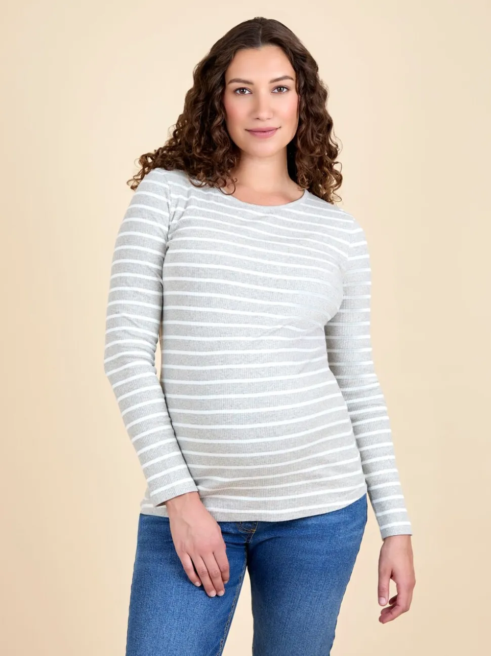 Wit - JoJo Maman Bébé 2-Pack Ribbed Maternity & Nursing Tops