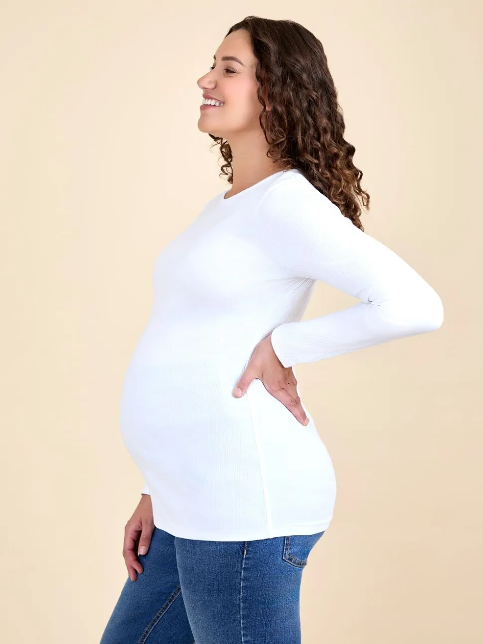 Wit - JoJo Maman Bébé 2-Pack Ribbed Maternity & Nursing Tops