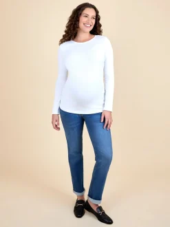 Wit - JoJo Maman Bébé 2-Pack Ribbed Maternity & Nursing Tops
