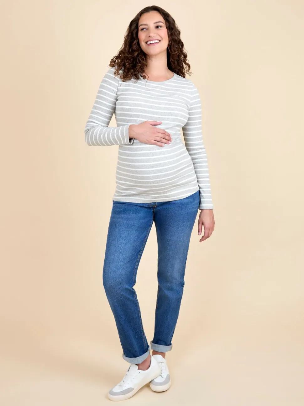 Wit - JoJo Maman Bébé 2-Pack Ribbed Maternity & Nursing Tops