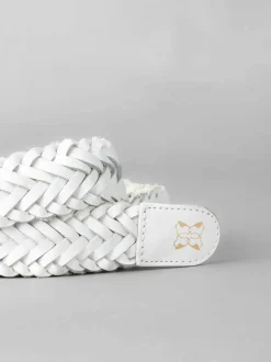 Wit - Lakeland Leather Waverton gevlochten riem