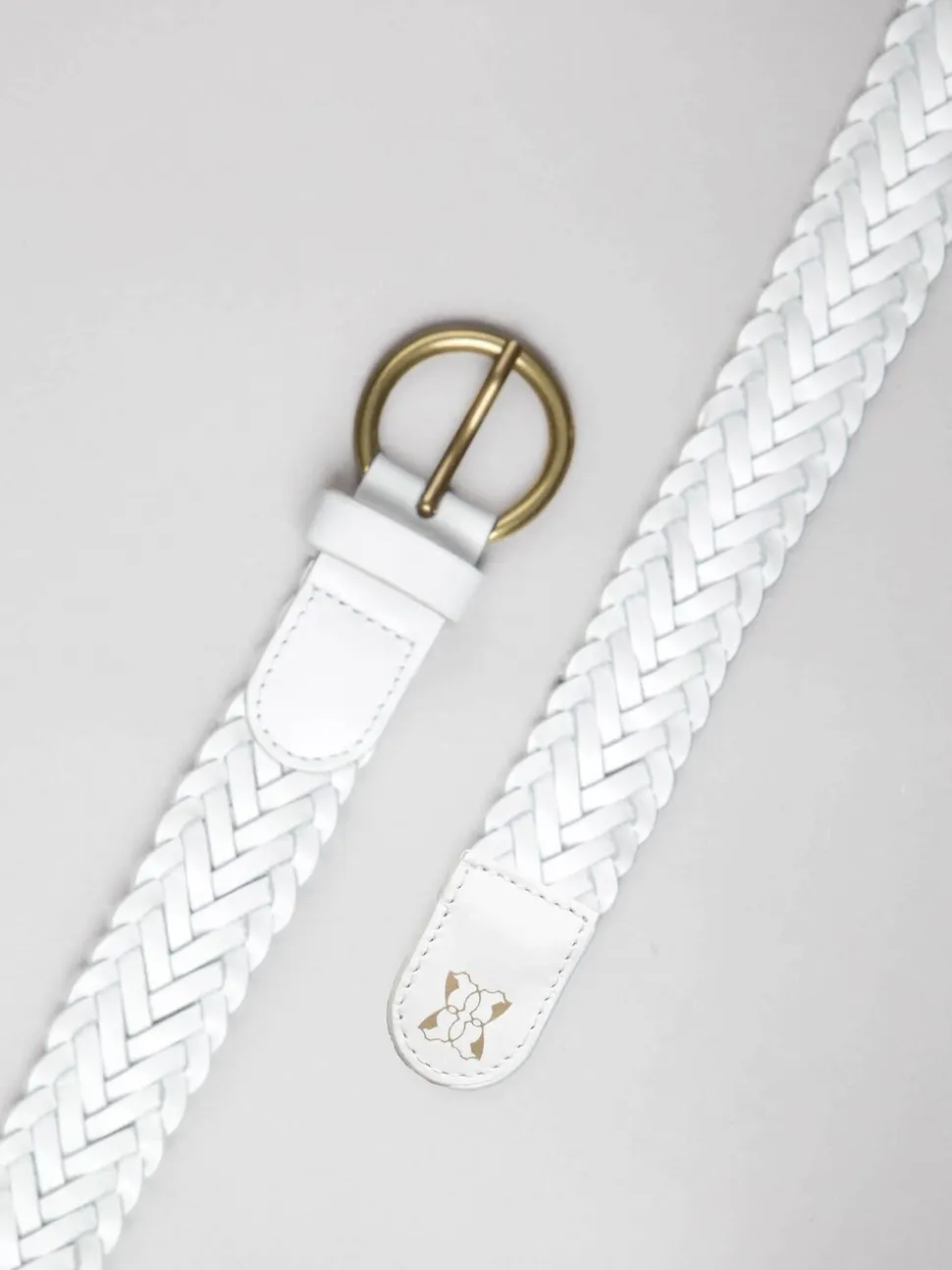 Wit - Lakeland Leather Waverton gevlochten riem