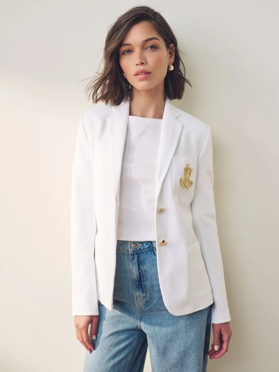 Wit - Lauren Ralph Lauren Anfisa Bullion Jacquard Blazer