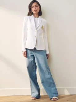 Wit - Lauren Ralph Lauren Anfisa Bullion Jacquard Blazer