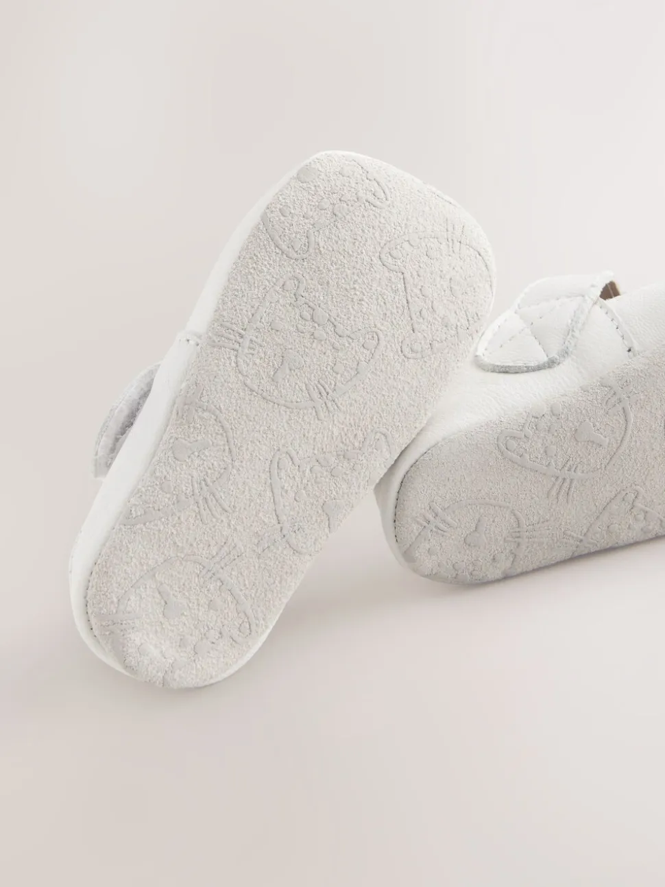 Wit - Leren babyschoen met T-bandje (0 - 24 mnd)