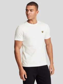 Wit - Lyle & Scott T-shirt met ronde hals van katoen