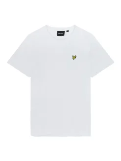 Wit - Lyle & Scott T-shirt met ronde hals van katoen
