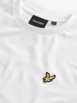 Wit - Lyle & Scott T-shirt met ronde hals van katoen