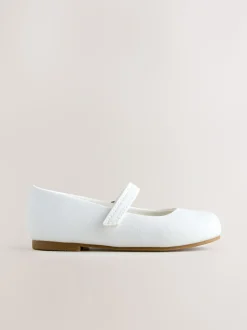 Wit - Mary Jane gelegenheidsschoenen met klittenbandsluiting