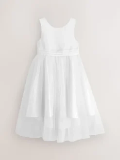 Wit - Meisjesjurk met string (3 mnd-16 jr)