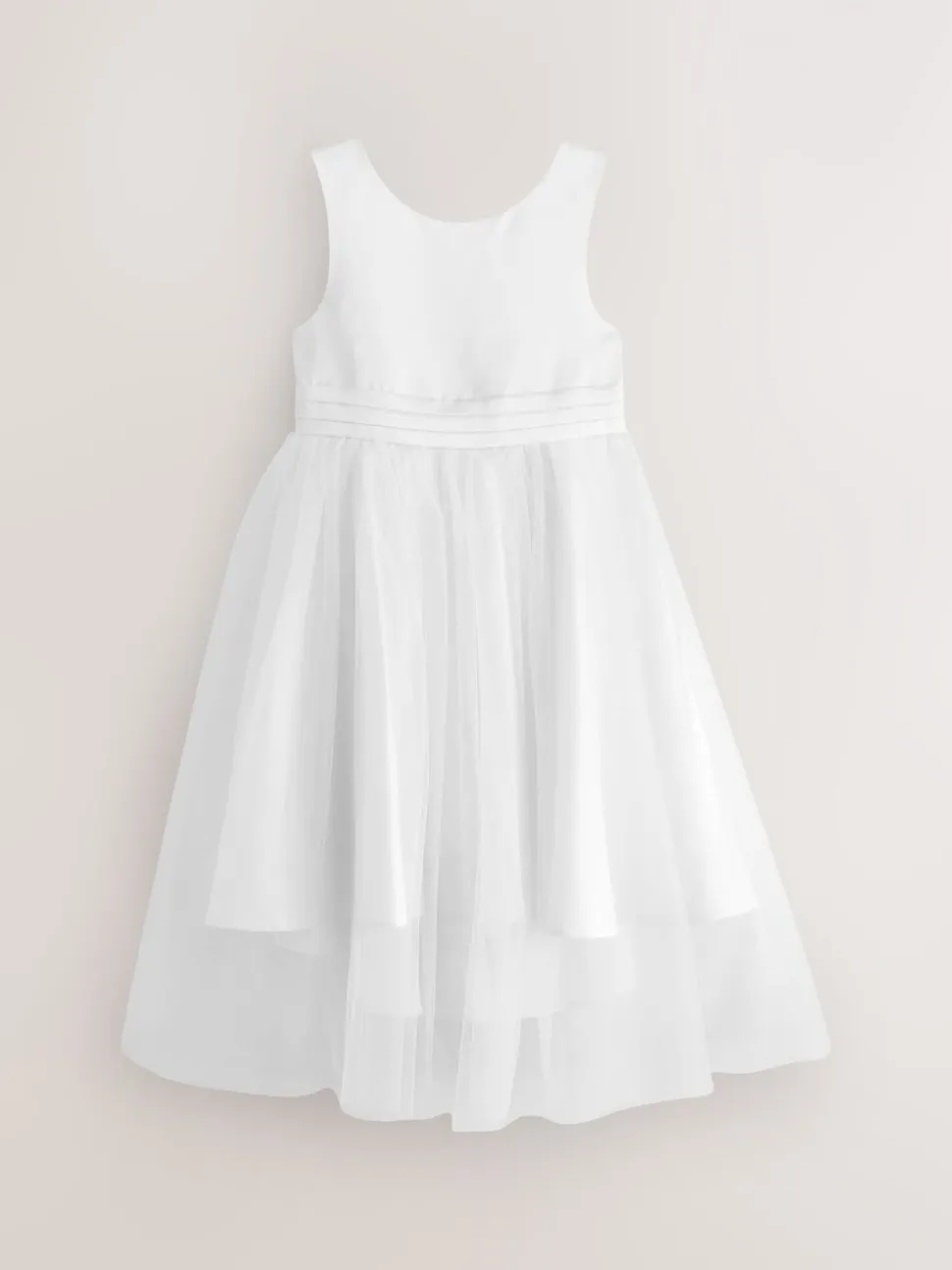 Wit - Meisjesjurk met string (3 mnd-16 jr)