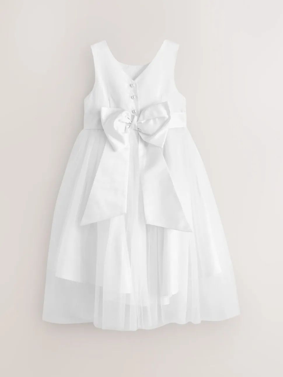 Wit - Meisjesjurk met string (3 mnd-16 jr)