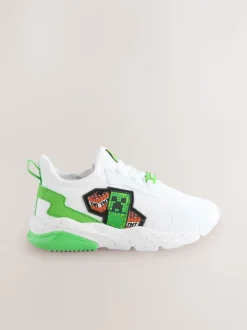 Wit - Minecraft sneakers met elastische veters