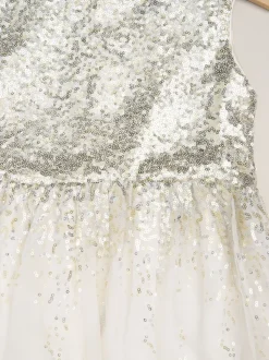 Wit - Miss Waterfall Sequin Dress and Faux Fur Bolero Set