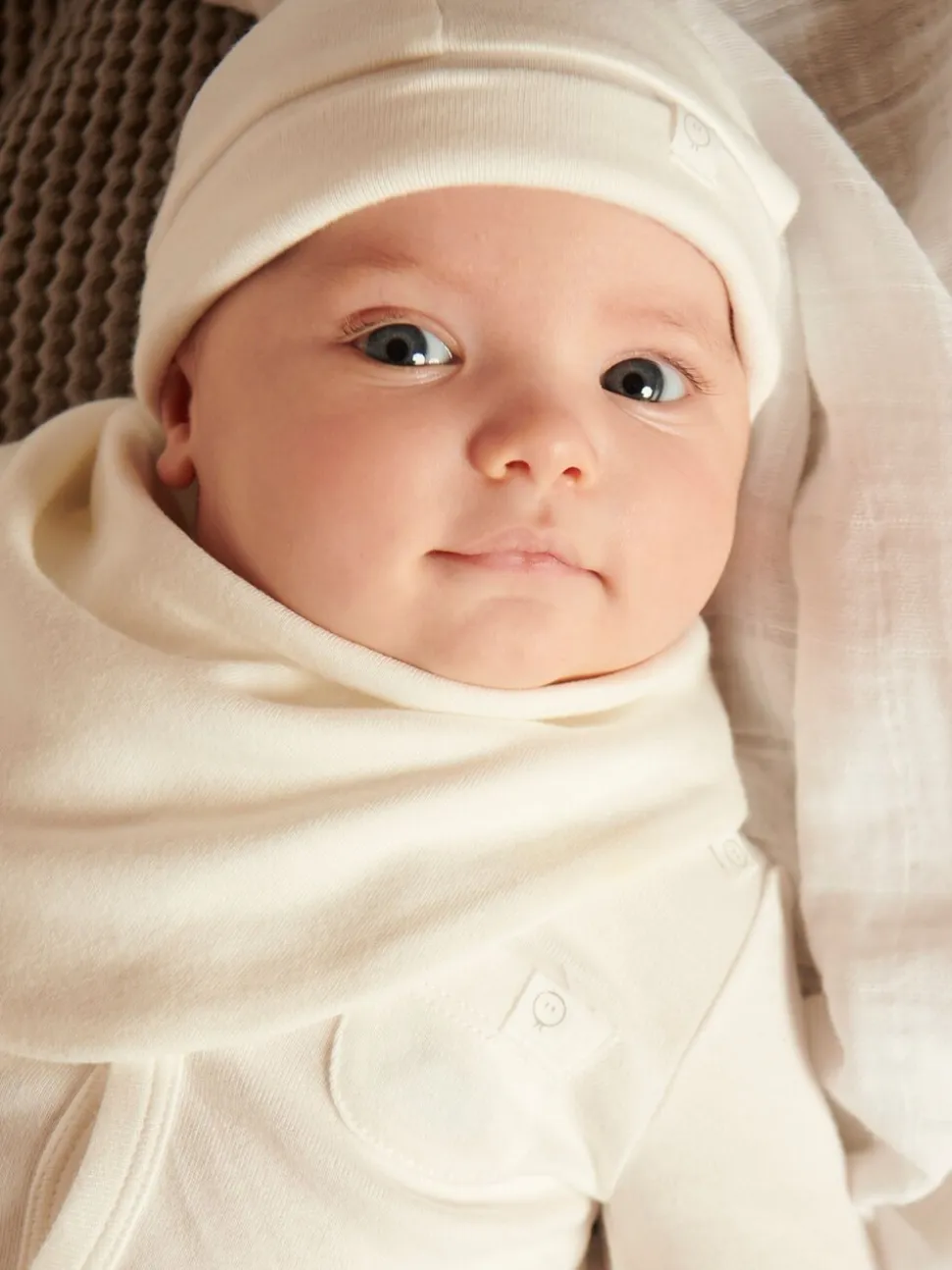 Wit - MORI Supersoft Babyhoedje
